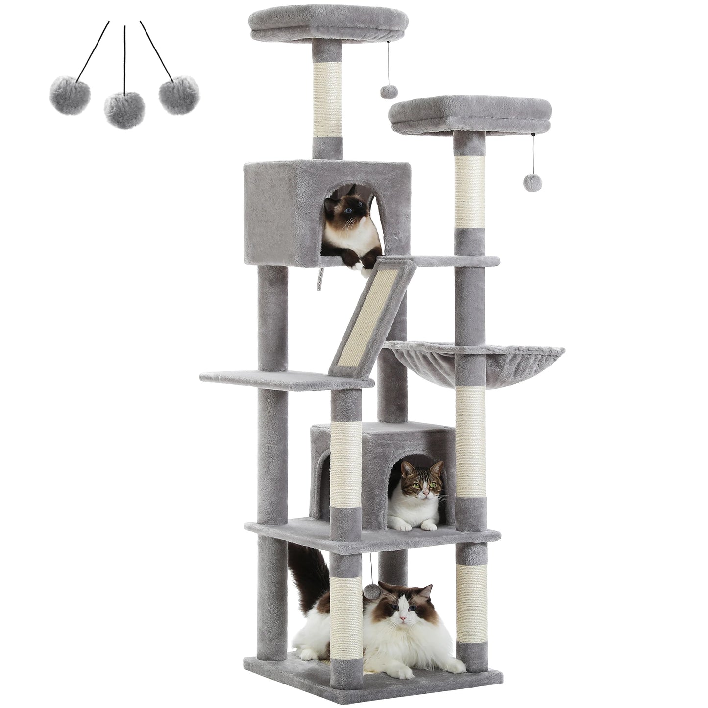 PAWZ Road Cat Tree Multi-Level Plush Condo With Scratching Posts