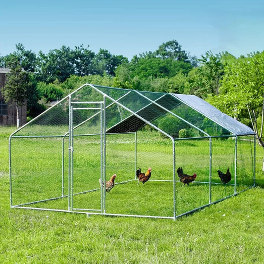 Galvanized Outdoor Chicken Coop With Run Walk In Pen