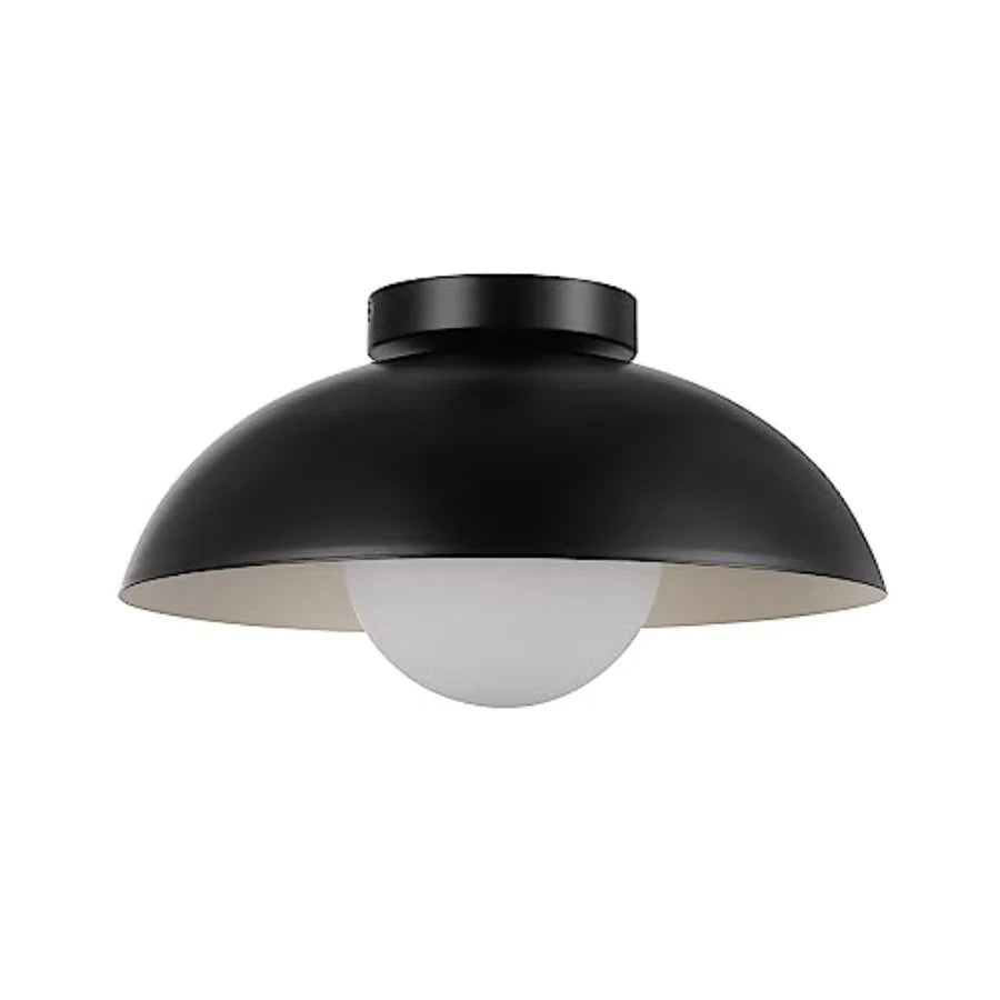 Flush Mount Ceiling Light With Opal Glass Dual Shade