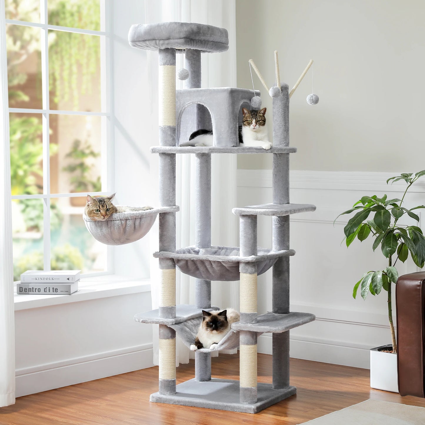 PAWZ Road Cat Tree Multi-Level Plush Condo With Scratching Posts