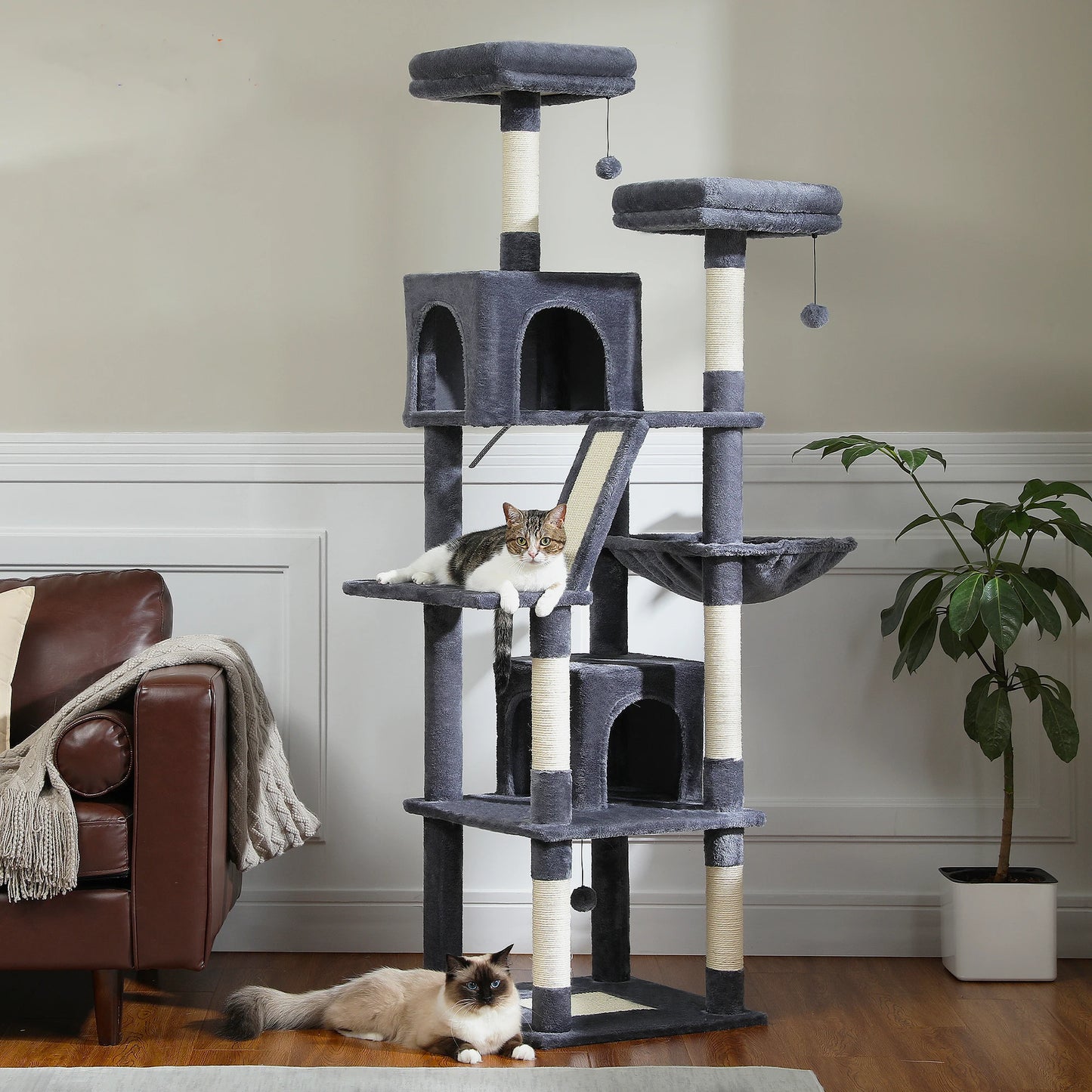 PAWZ Road Cat Tree Multi-Level Plush Condo With Scratching Posts