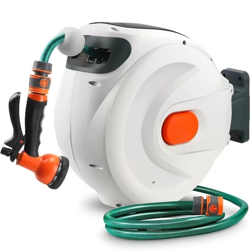 Retractable Wall Mounted Heavy Duty Hose Reel with Auto Rewind