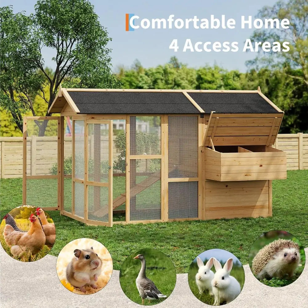Wooden Outdoor Chicken Coop For Four To Six Chickens Nesting