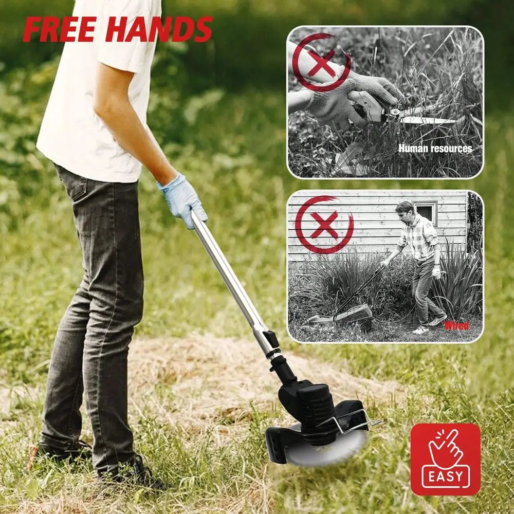 XMSJ Cordless Weed Eater 21V 650W Lawn Edger Trimmer