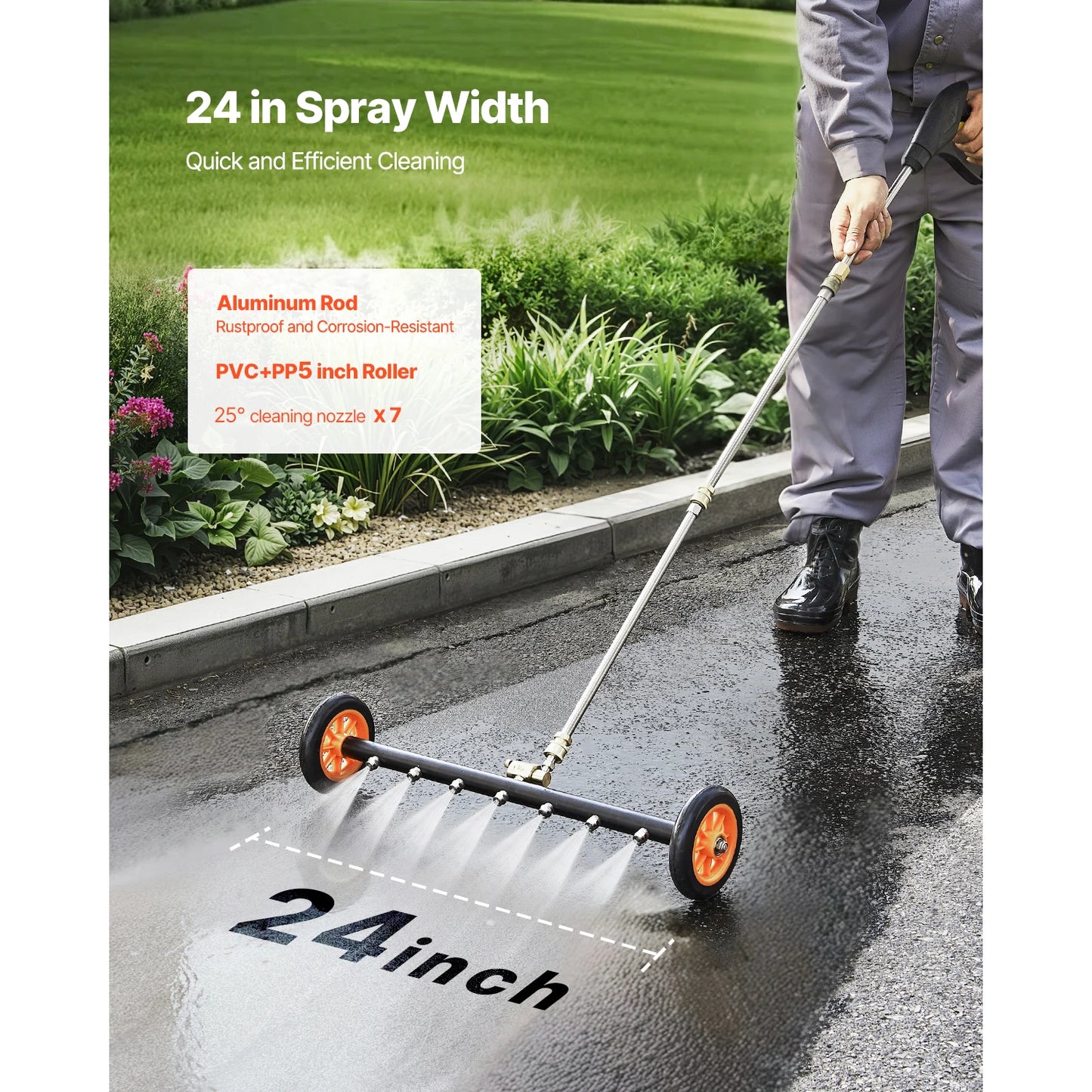 SucceBuy Stainless Steel Undercarriage Cleaner For Pressure Washers 4000 PSI