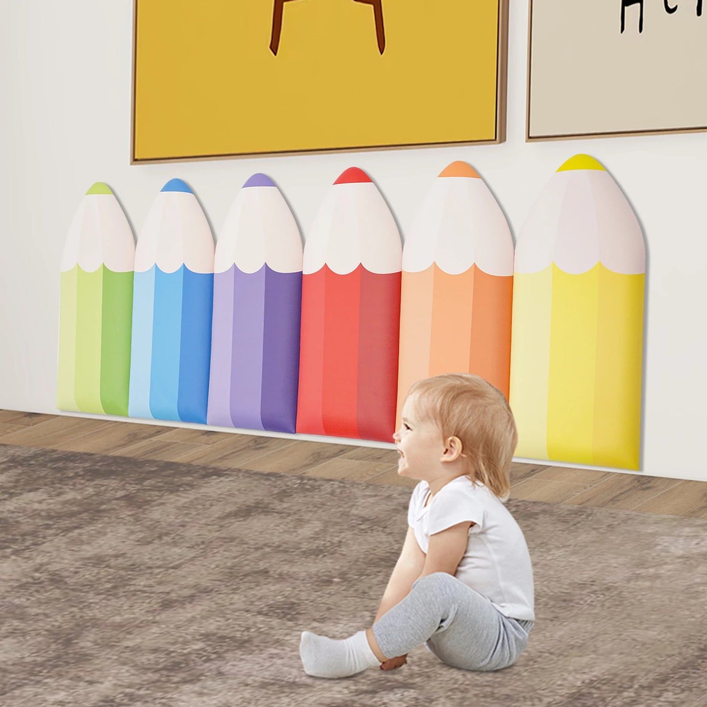 6 Pack Pencil Wall Stickers Anti Collision Padding for Kids
