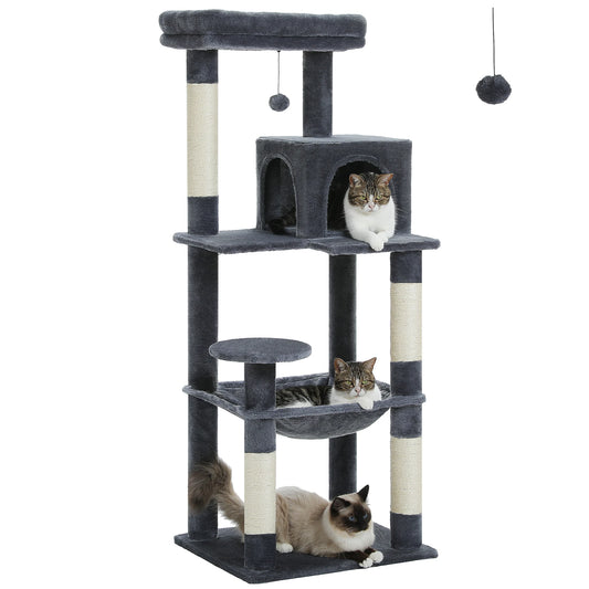 PEQULTICN Multi Level Cat Tree With Scratching Posts And Hammock