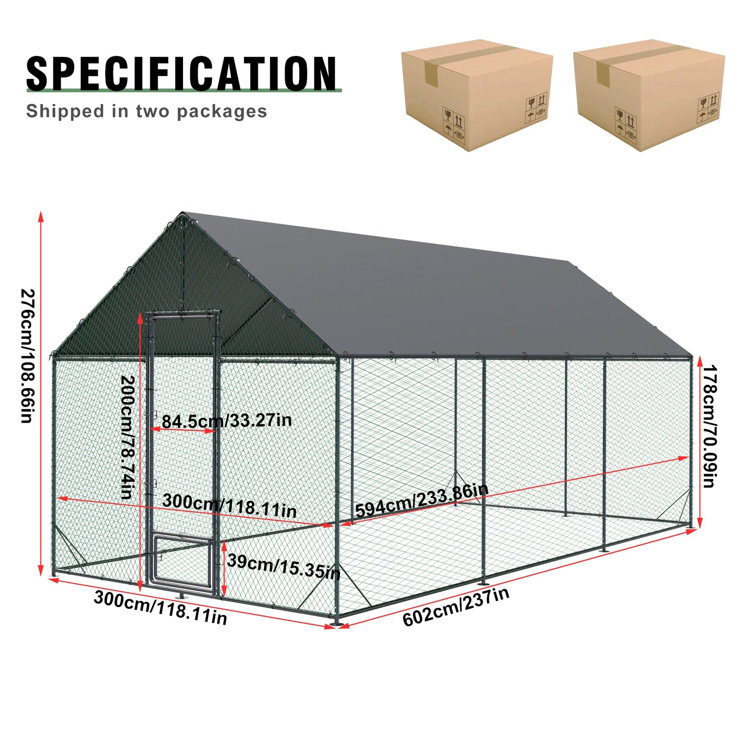 BINGOPAW Outdoor Chicken Coop Walkin Poultry Run Pen Cage